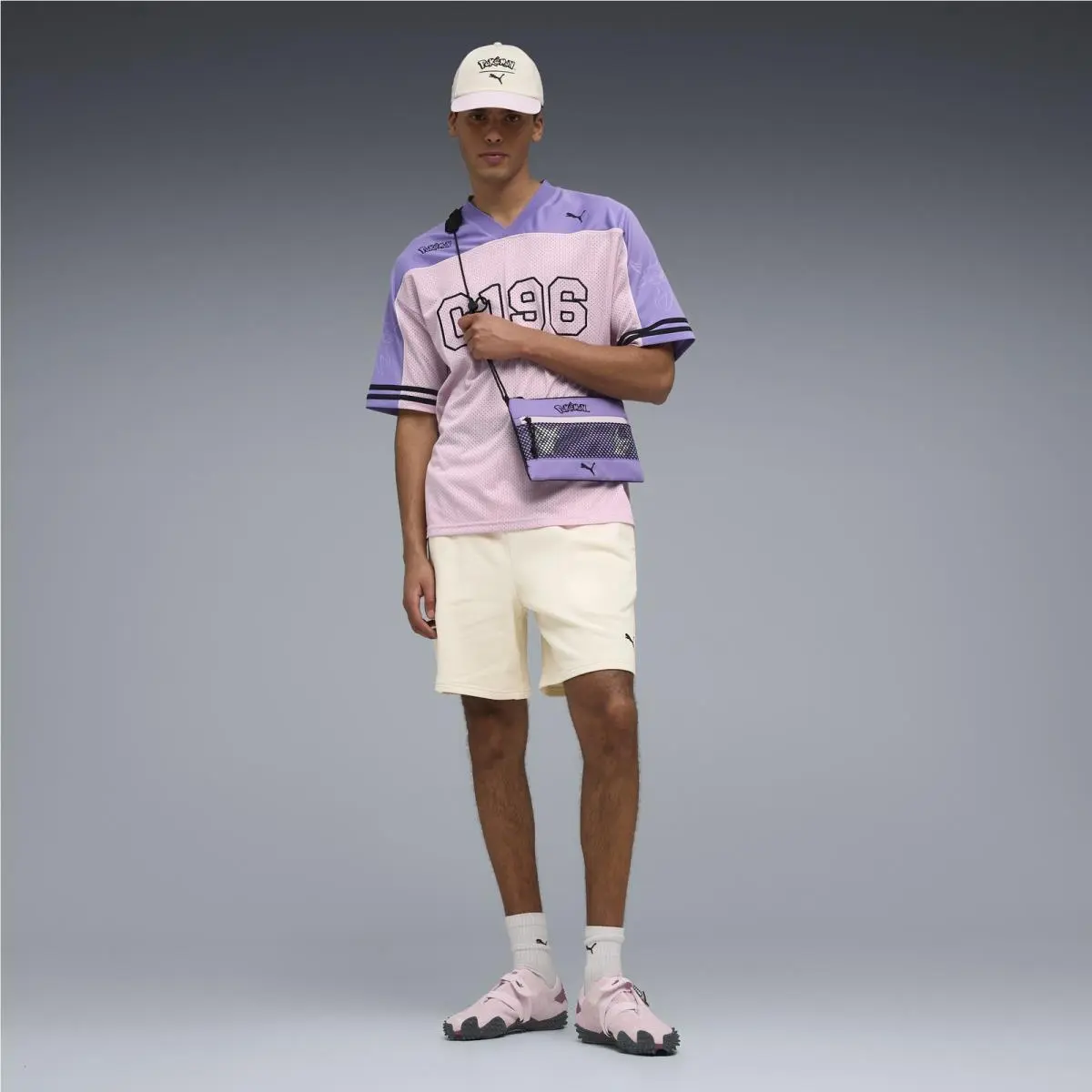 Puma clothing - PUMA Pokemon X Oversized VNeck Short Sleeve Jersey - 63491970 - Pink 12