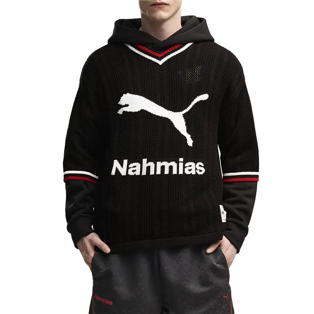 Puma clothing - PUMA Nahmias X Knit VNeck 34 Sleeve Jersey - 63677501 - Black 1