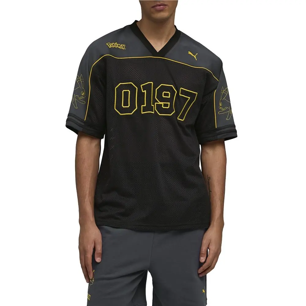 Puma clothing - PUMA Pokemon X Oversized VNeck Short Sleeve Jersey - 63491901 - Black 8