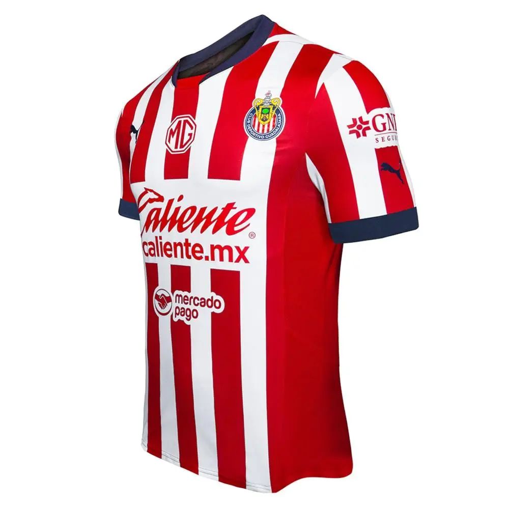 Puma Chivas Home Promo 2425 Short Sleeve Soccer Jersey Mens Red White 70618701