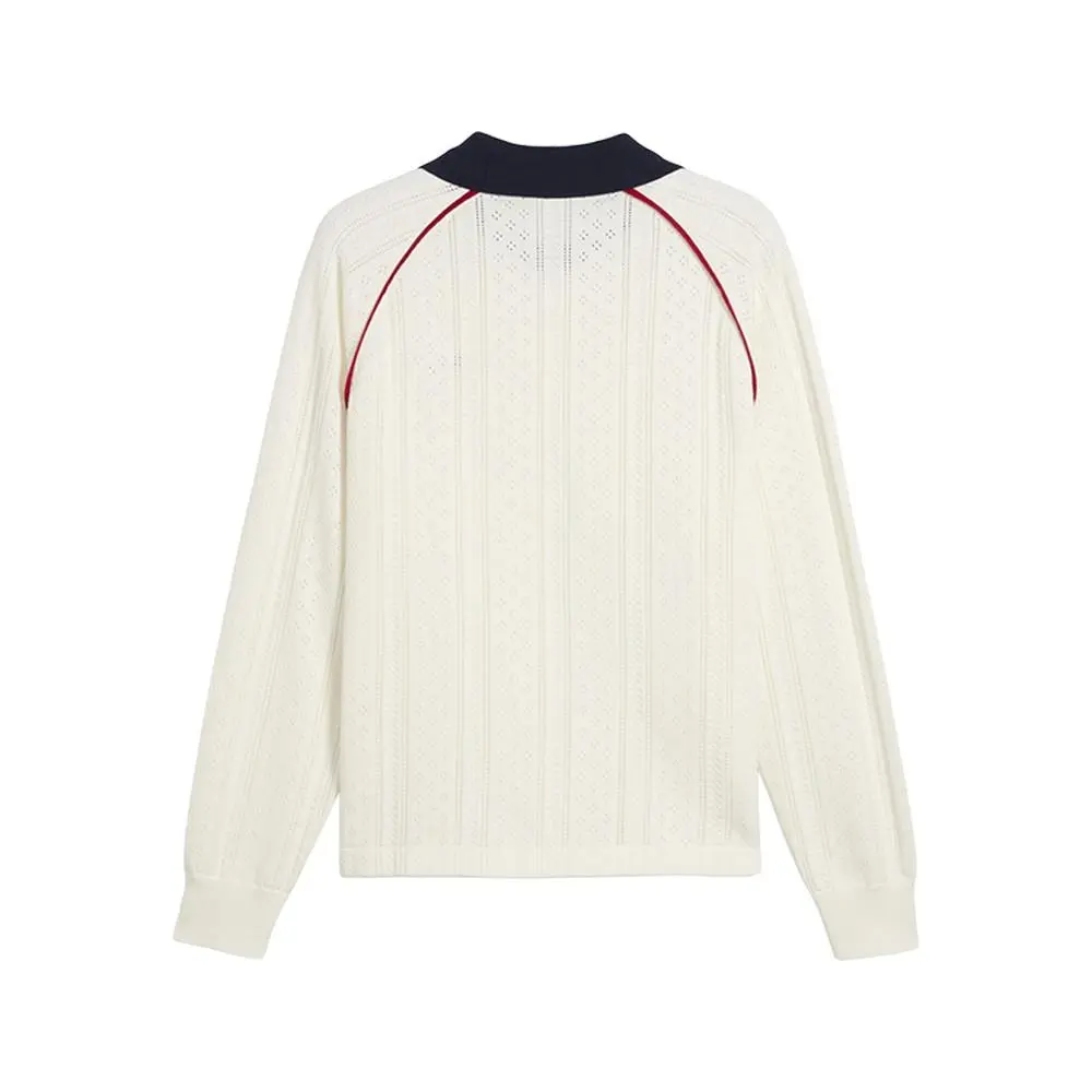 Puma clothing - PUMA  X Madhappy Pointelle Collared Long Sleeve Jersey - 63756657 - White 0