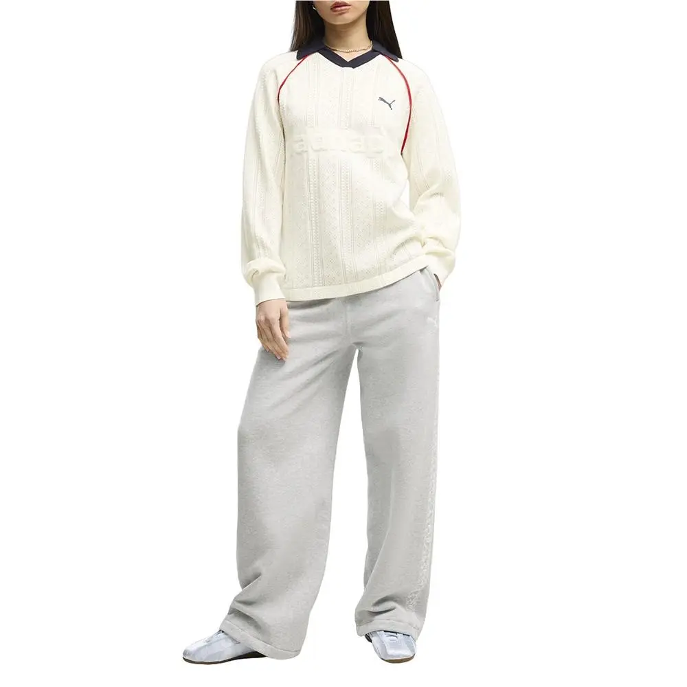Puma clothing - PUMA  X Madhappy Pointelle Collared Long Sleeve Jersey - 63756657 - White 5