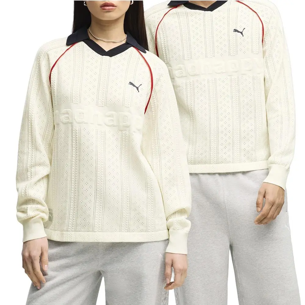 Puma clothing - PUMA  X Madhappy Pointelle Collared Long Sleeve Jersey - 63756657 - White 8