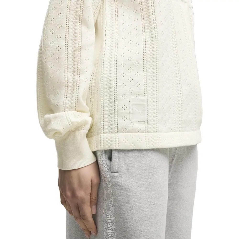 Puma clothing - PUMA  X Madhappy Pointelle Collared Long Sleeve Jersey - 63756657 - White 11