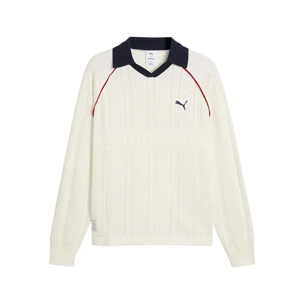Puma clothing - PUMA  X Madhappy Pointelle Collared Long Sleeve Jersey - 63756657 - White 6