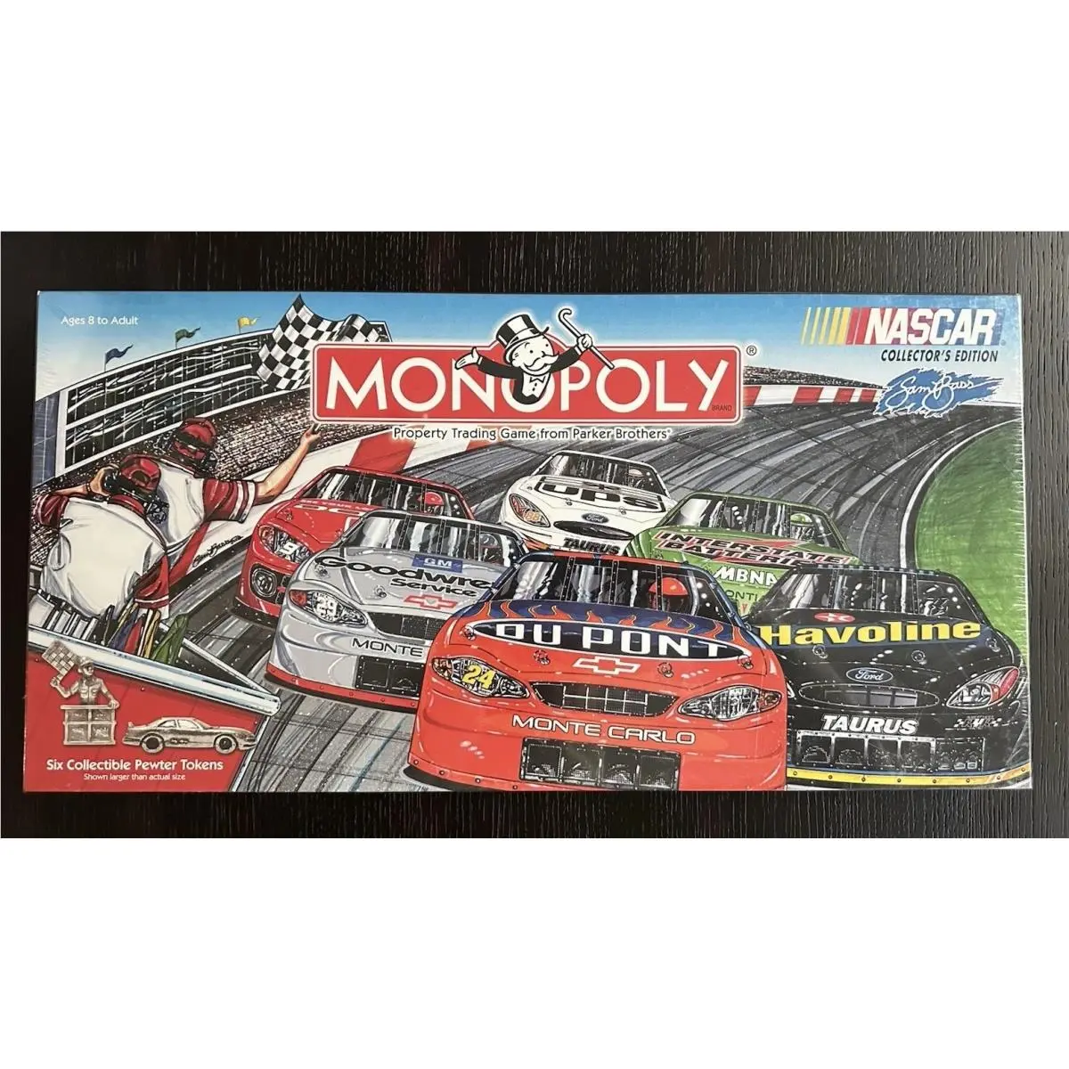 Nascar Monopoly Collector`s Edition Board Game 2002 Sam Bass Pewter Tokens