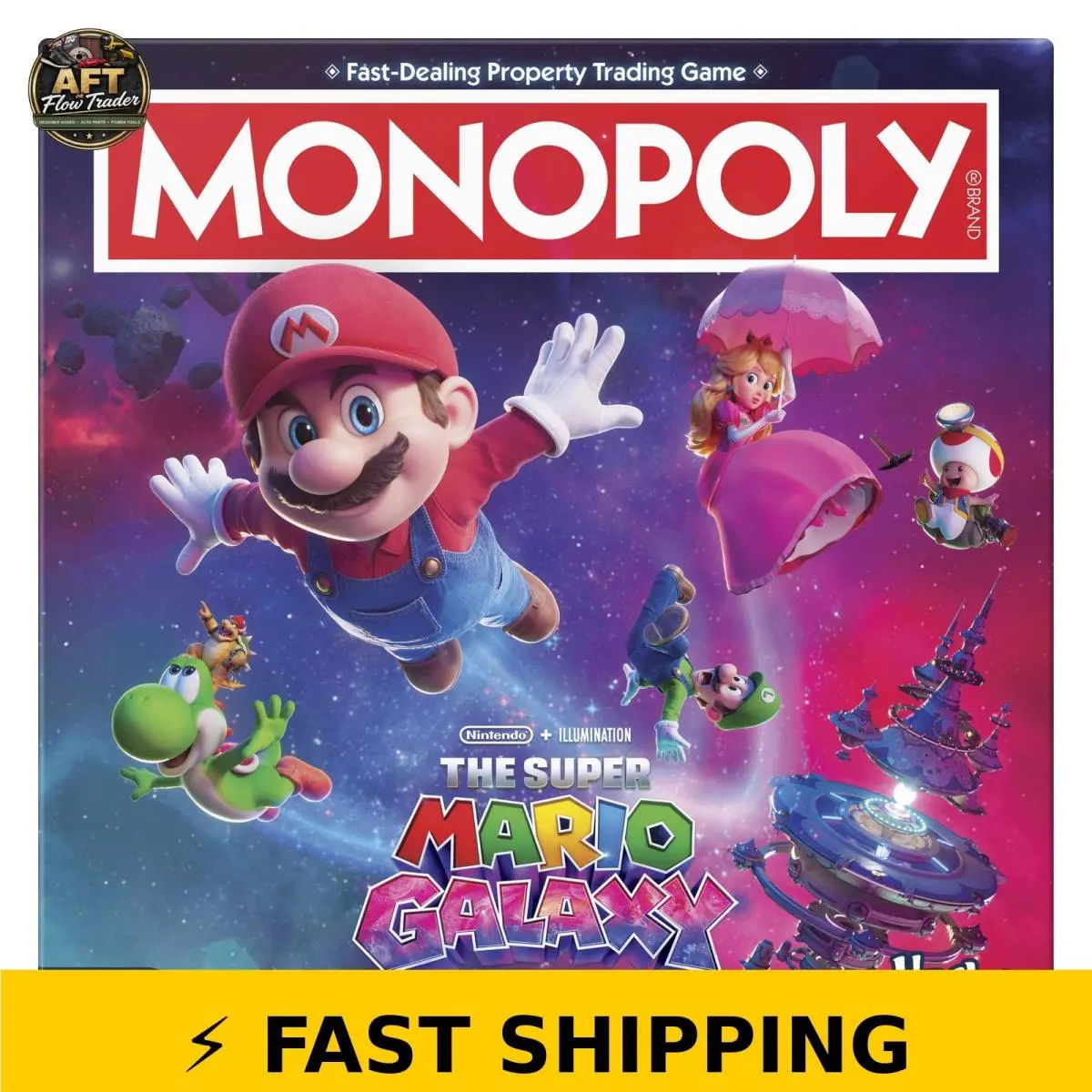Monopoly Super Mario Galaxy Movie Edition Board Game For Kids 8+