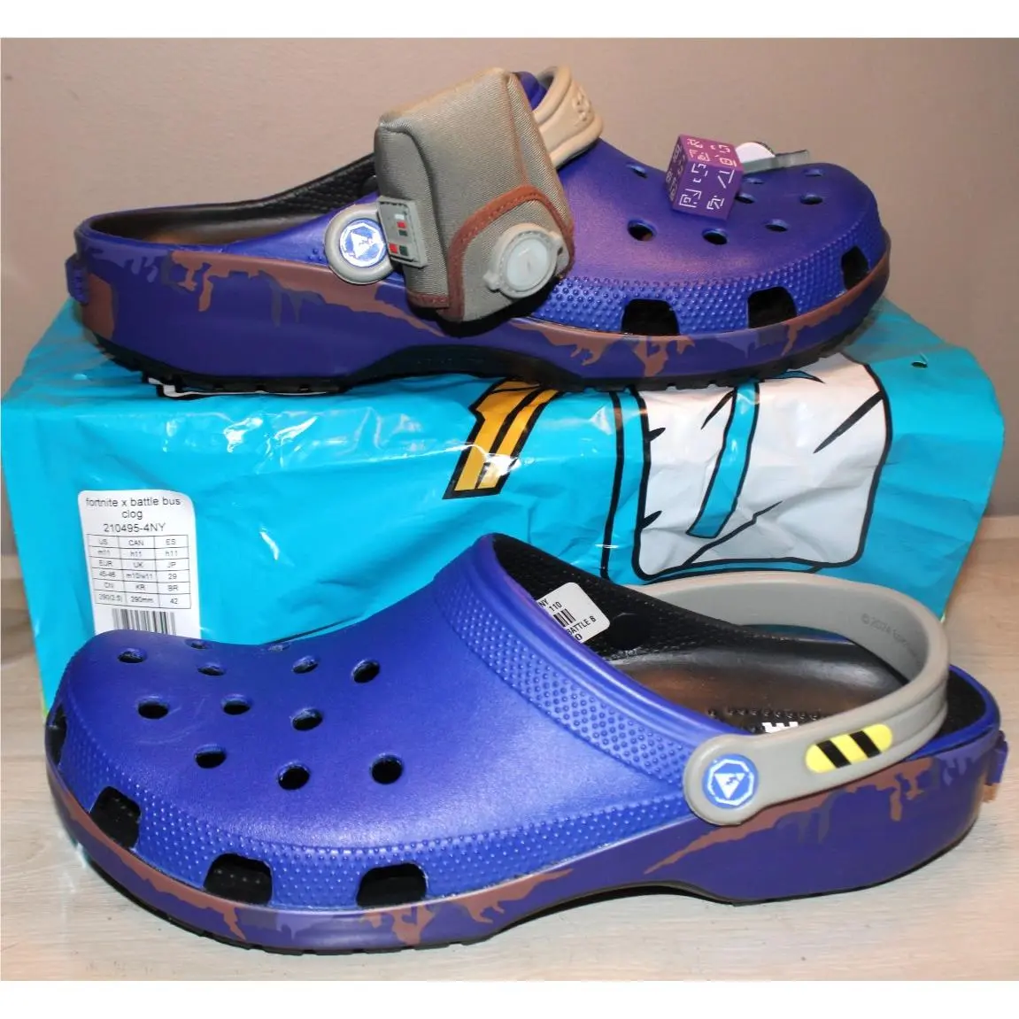 Fortnite X Crocs Battle Bus Classic Clog Men`s Size 11 W/bag
