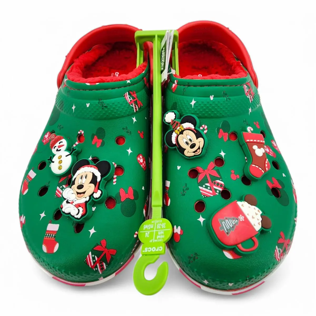 Crocs Mickey Mouse Christmas Holiday Lined Clogs Mens 6/ Womens 8 Shoes