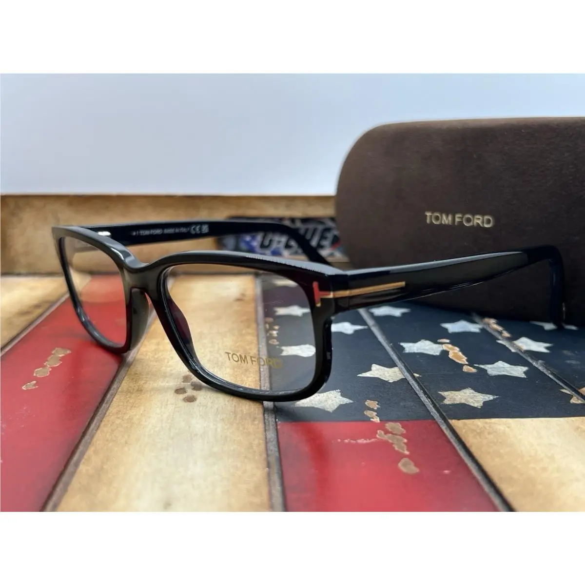 Tom Ford Eyeglasses TF5313/V 001 55mm Black Frame Option To Add RX