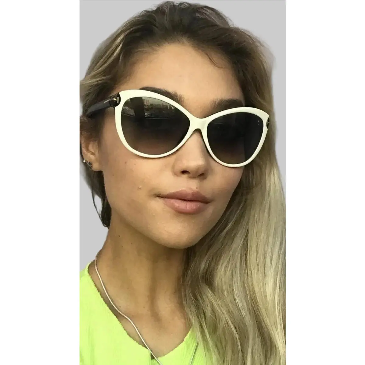 Tom Ford Telma TF 325 25B Cat Eye Oversized White Women`s Sunglasses