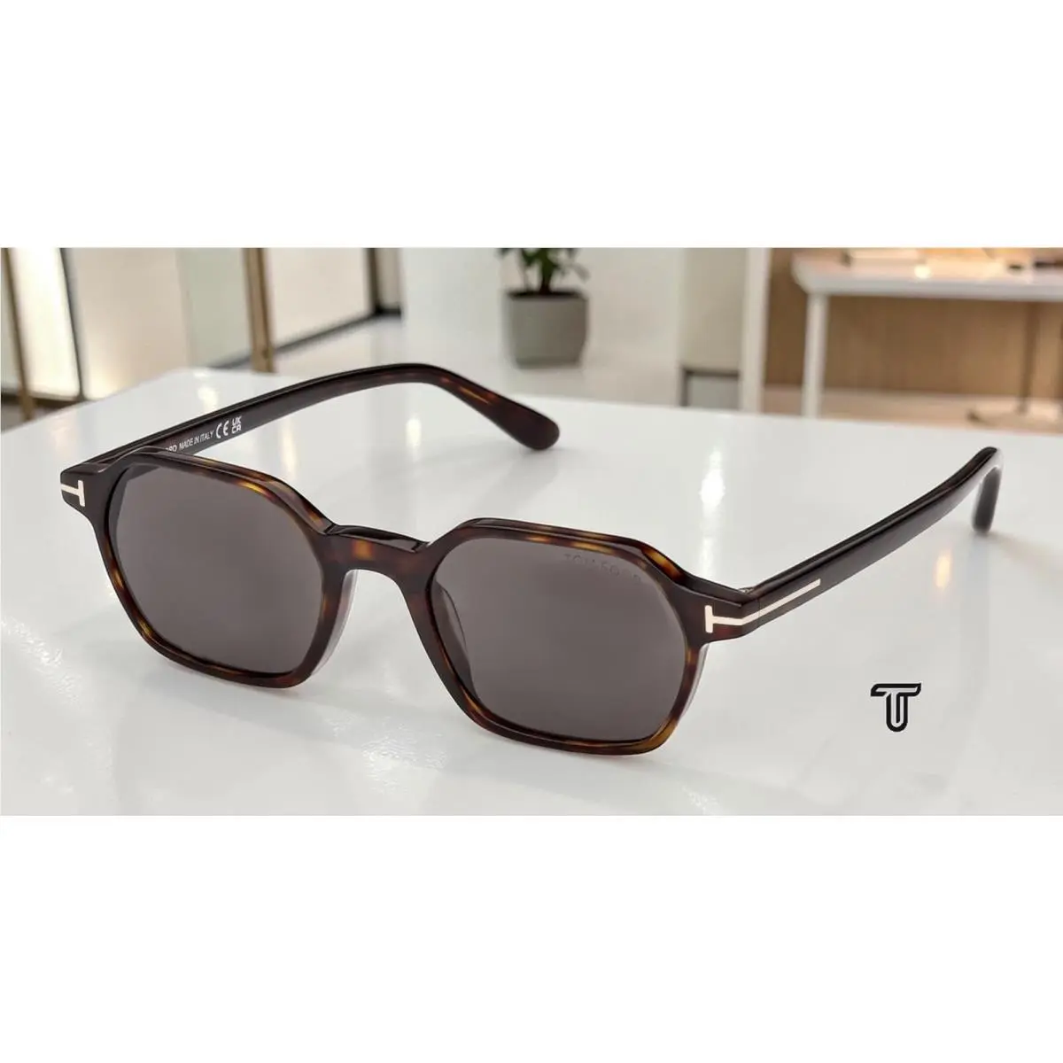 Tom Ford FT1301 52A Acetate Dark Havana Smoke 51 mm Men`s Sunglasses