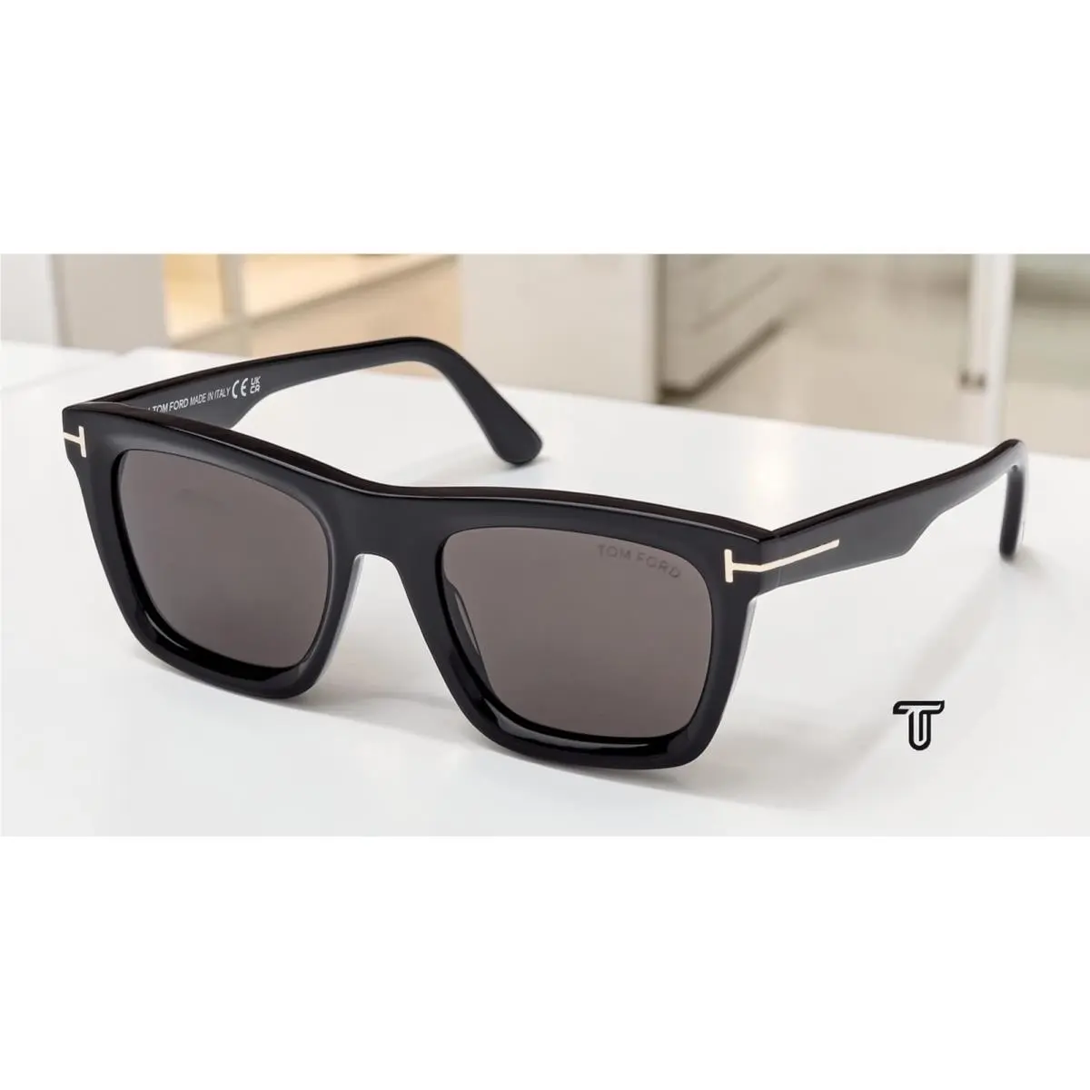 Tom Ford FT1207 01A Lelio Acetate Shiny Black Smoke 52 mm Men`s Sunglasses
