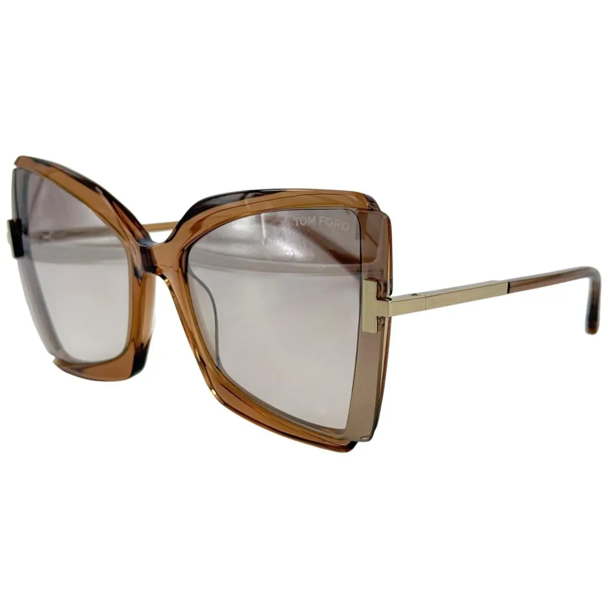 Tom Ford TF766 Gia Womens Plastic Sunglass 57G Rose Champagne 63-19 Italy w Case