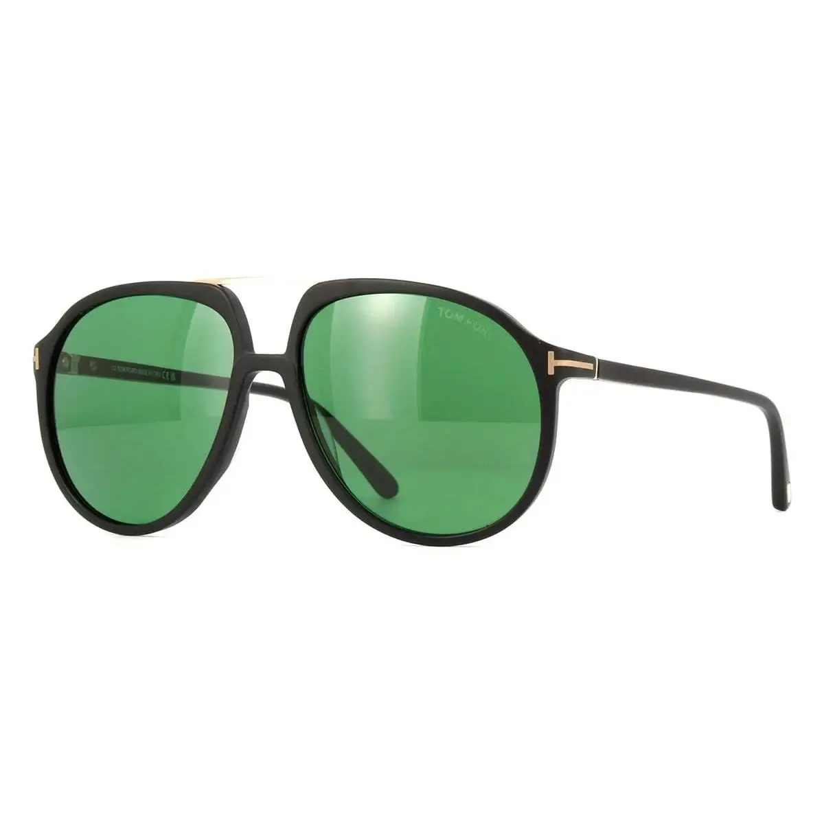 Tom Ford Sunglasses Archie FT 1079 S 02N Black Frame Green Lens 58mm
