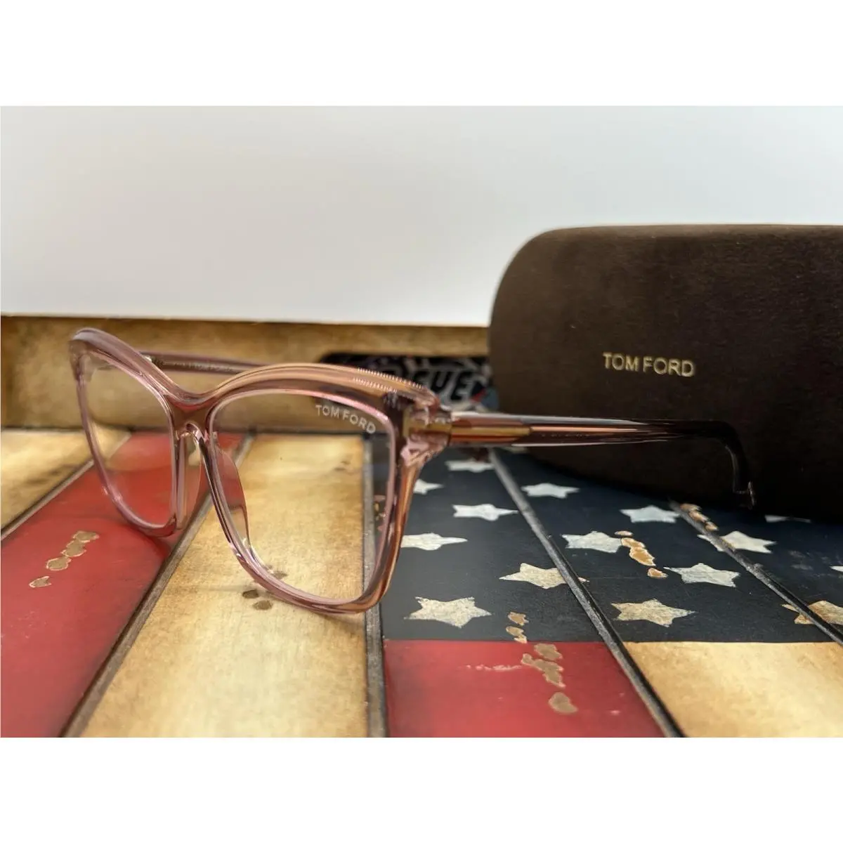 Tom Ford Blueblock Eyeglasses TF5619B 072 55mm Crystal Frame Option To Add RX