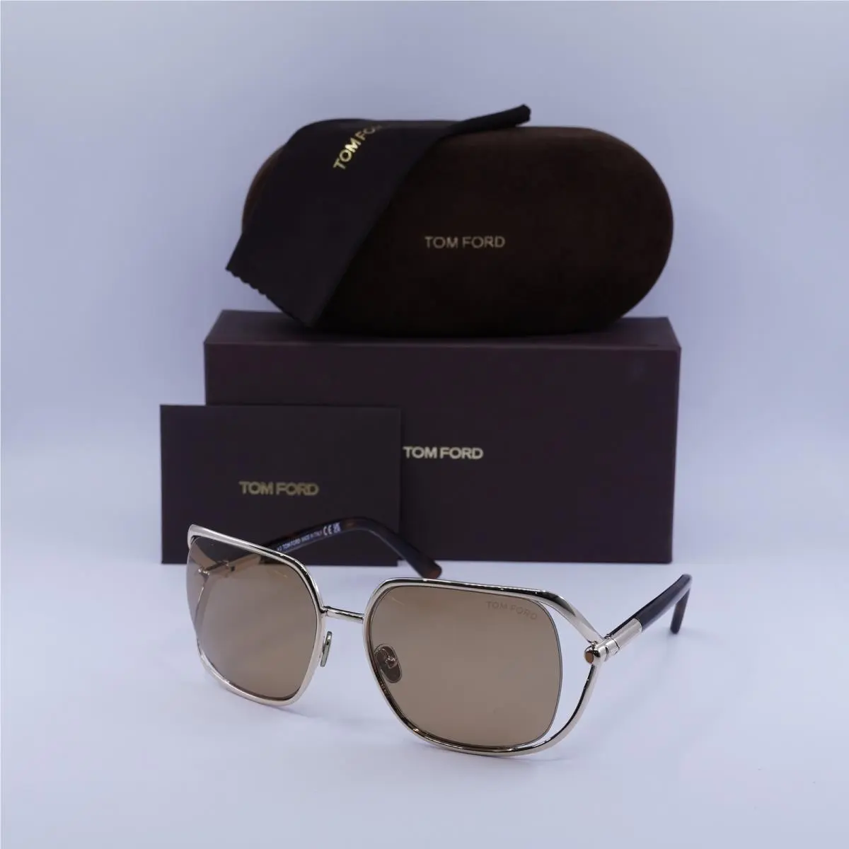 Tom Ford FT1092 28E Shiny Rose Gold/brown 60-18-120 Sunglasses