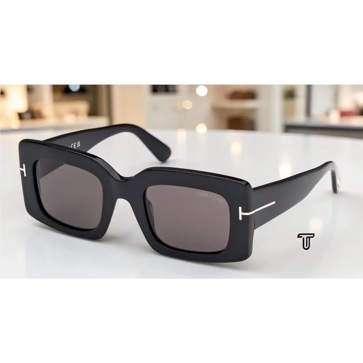 Tom Ford FT1188 01A Brigitta Acetate Shiny Black Smoke 50 mm Women`s Sunglasses