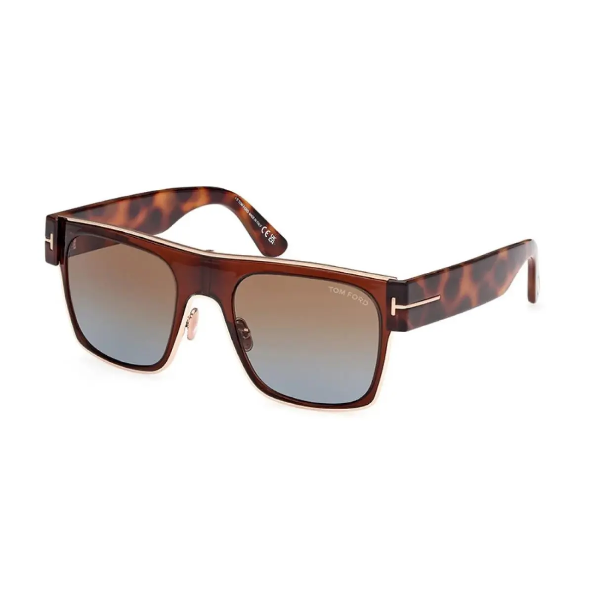Tom Ford TF1073 48F Square Brown-havana/brown 54 mm Women`s Sunglasses Frame