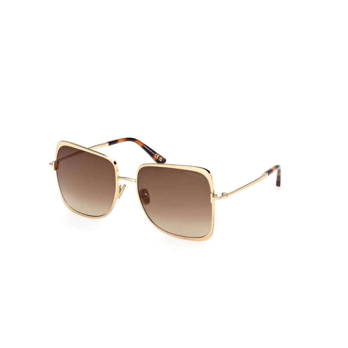 Tom Ford FT1319 30F Metal Shiny Deep Gold Gradient Brown 57mm Women`s Sunglasses