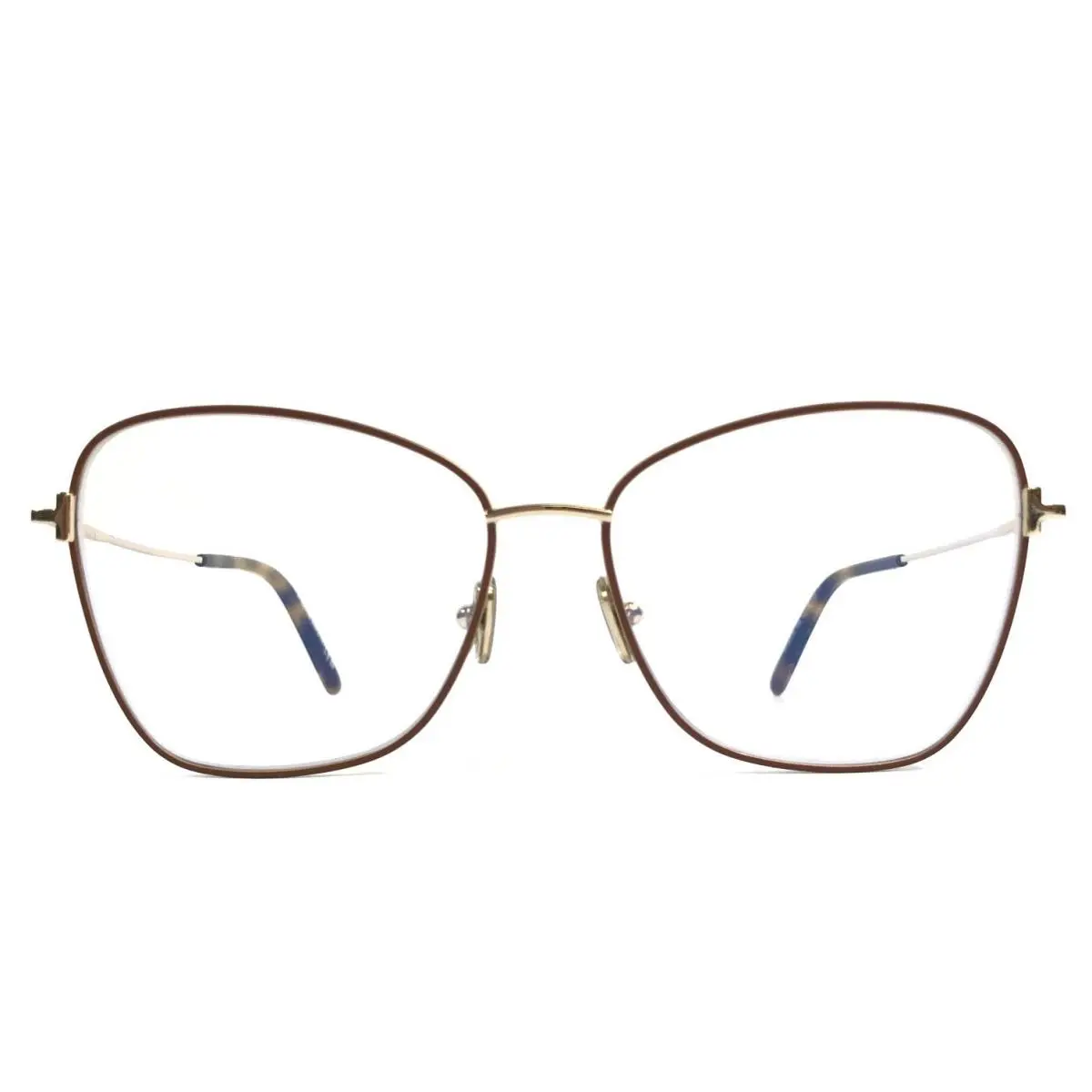 Tom Ford Eyeglasses Frames TF5906-B 046 Brown Gold Butterfly Wire Rim 55-15-140