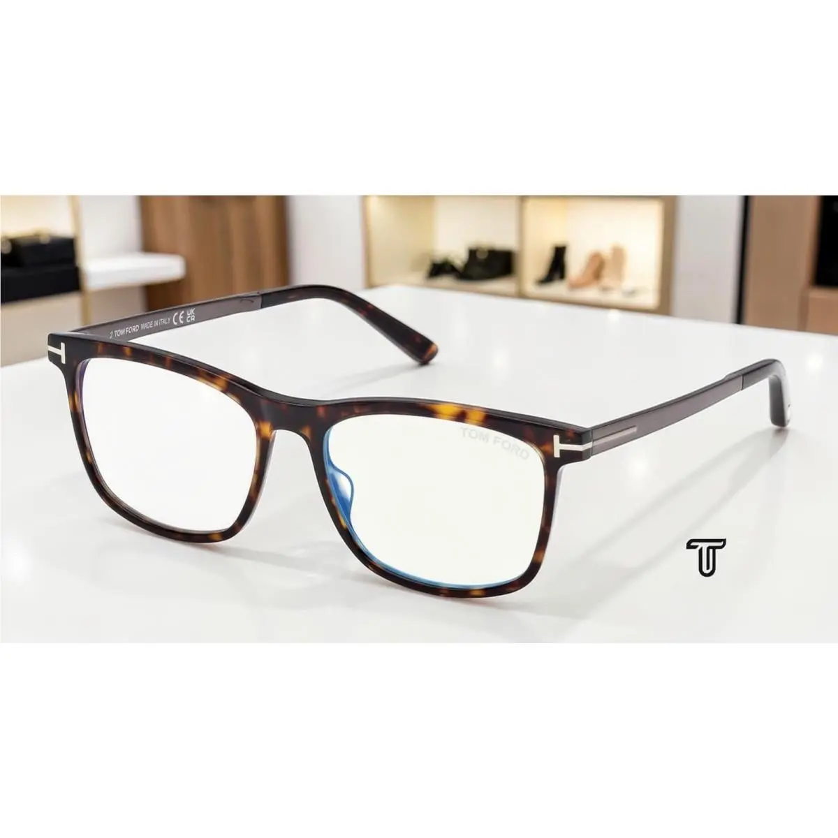 Tom Ford FT6038 B 052 Dark Havana Demo Lens 56 mm Men`s Eyeglasses