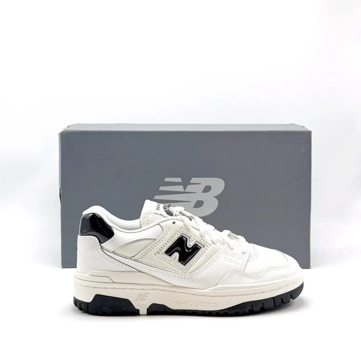 New Men New Balance 550 Sea Salt Black Patent White / Black BB550YKF