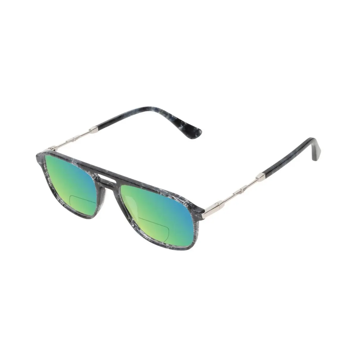 VPLD13 Mens Pilot Designer Polarized Bi-focal Sunglasses Blue Marble 53mm Green Mirror by Police