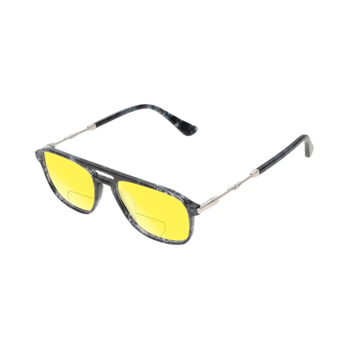 VPLD13 Mens Pilot Designer Polarized Bi-focal Sunglasses Blue Marble 53mm Yellow by Police