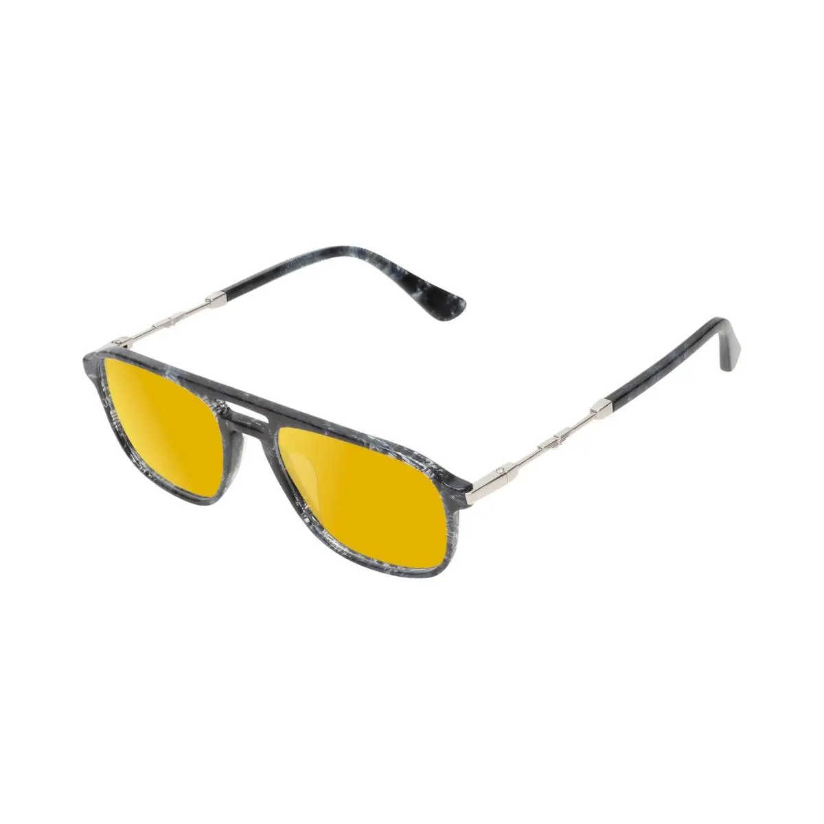VPLD13 Mens Pilot Designer Polarized Sunglasses in Shiny Blue Marble 53mm Gold Mirror Polar by Police