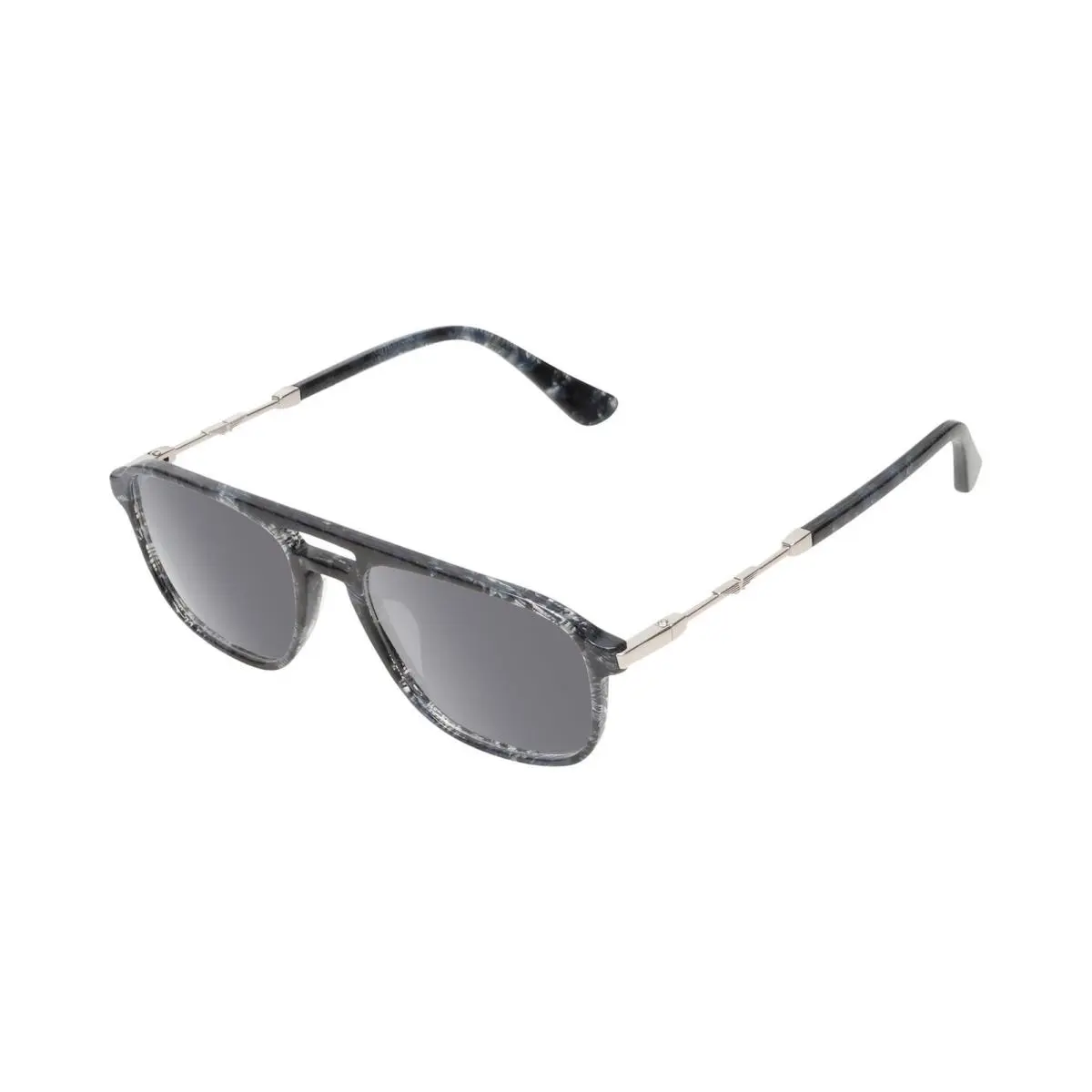 VPLD13 Mens Pilot Designer Polarized Sunglasses in Shiny Blue Marble 53mm Silver Mirror Polar by Police