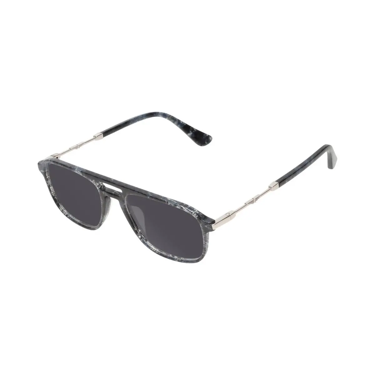 VPLD13 Mens Pilot Designer Polarized Sunglasses in Shiny Blue Marble 53mm Smoke Grey Polar by Police