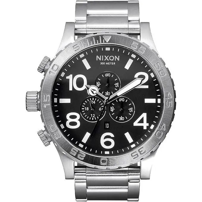 Nixon 51-30 - 51mm Bold Black Dial Stainless Steel Chronograph Watch A083-510