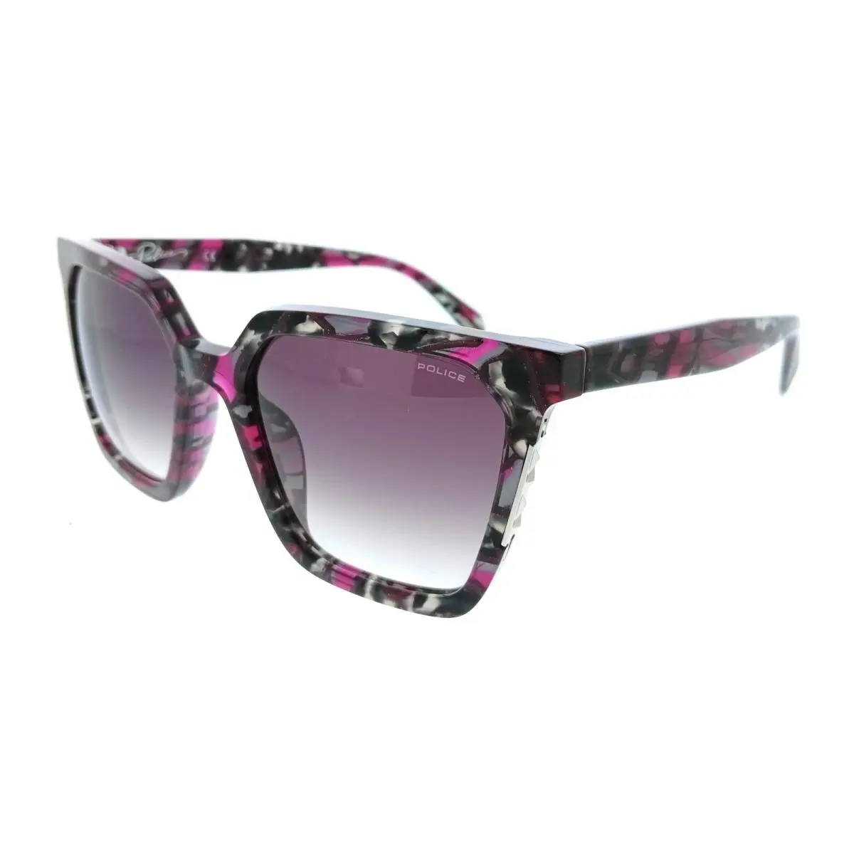 Police PLD33 0XAY Burgundy Square Womens Sunglasses
