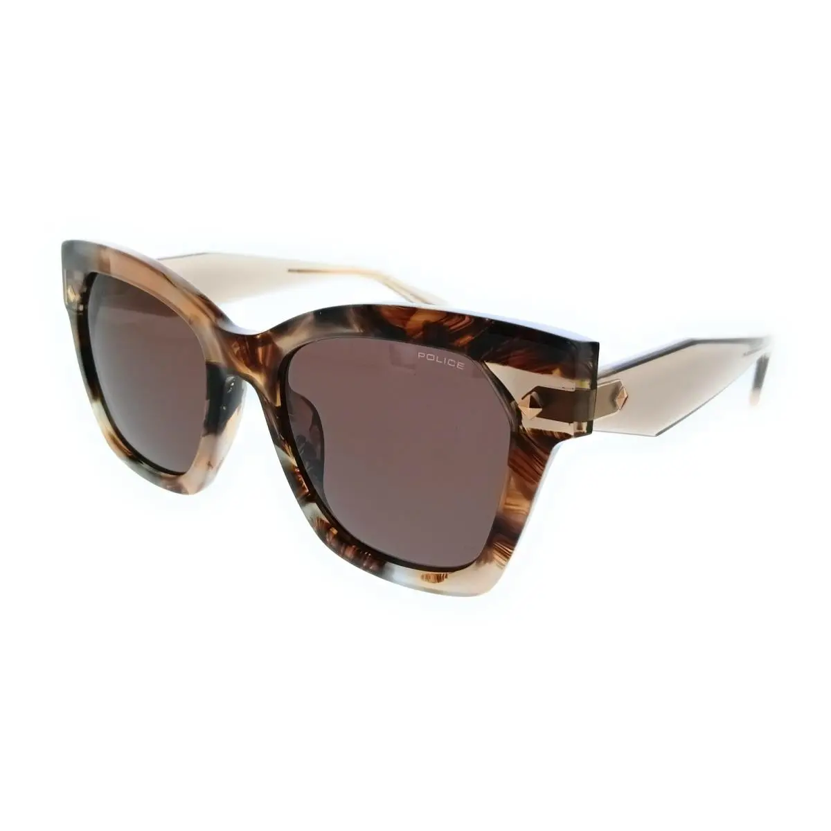 Police PLL98M 0AM5 Brown Geometric Womens Sunglasses
