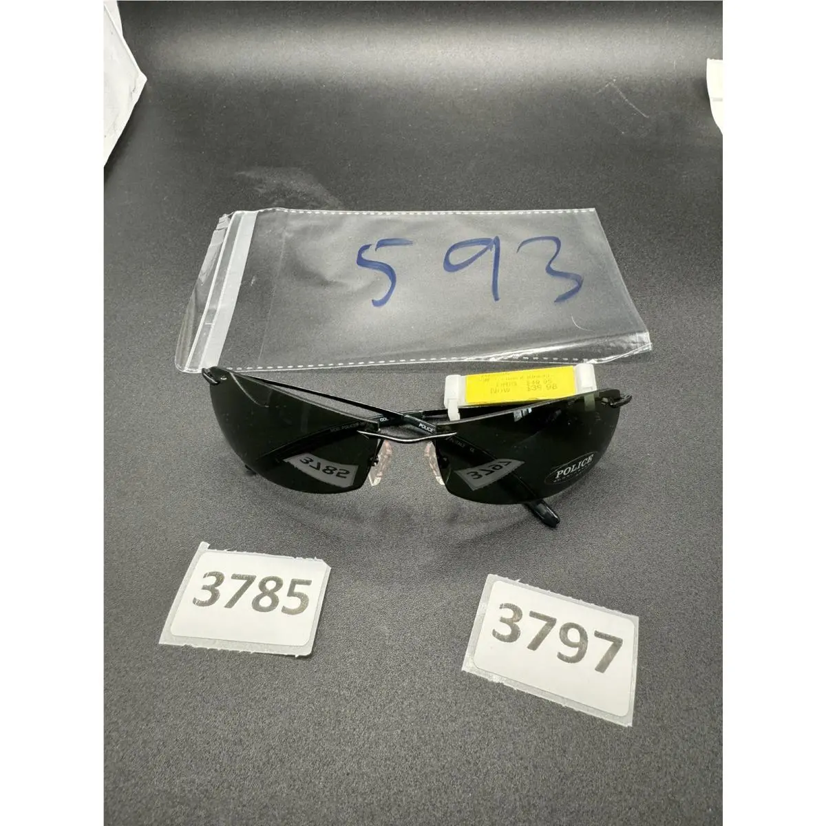 Vintage  2672 Square Rimless Sunglasses Unisex Green Lens by Police