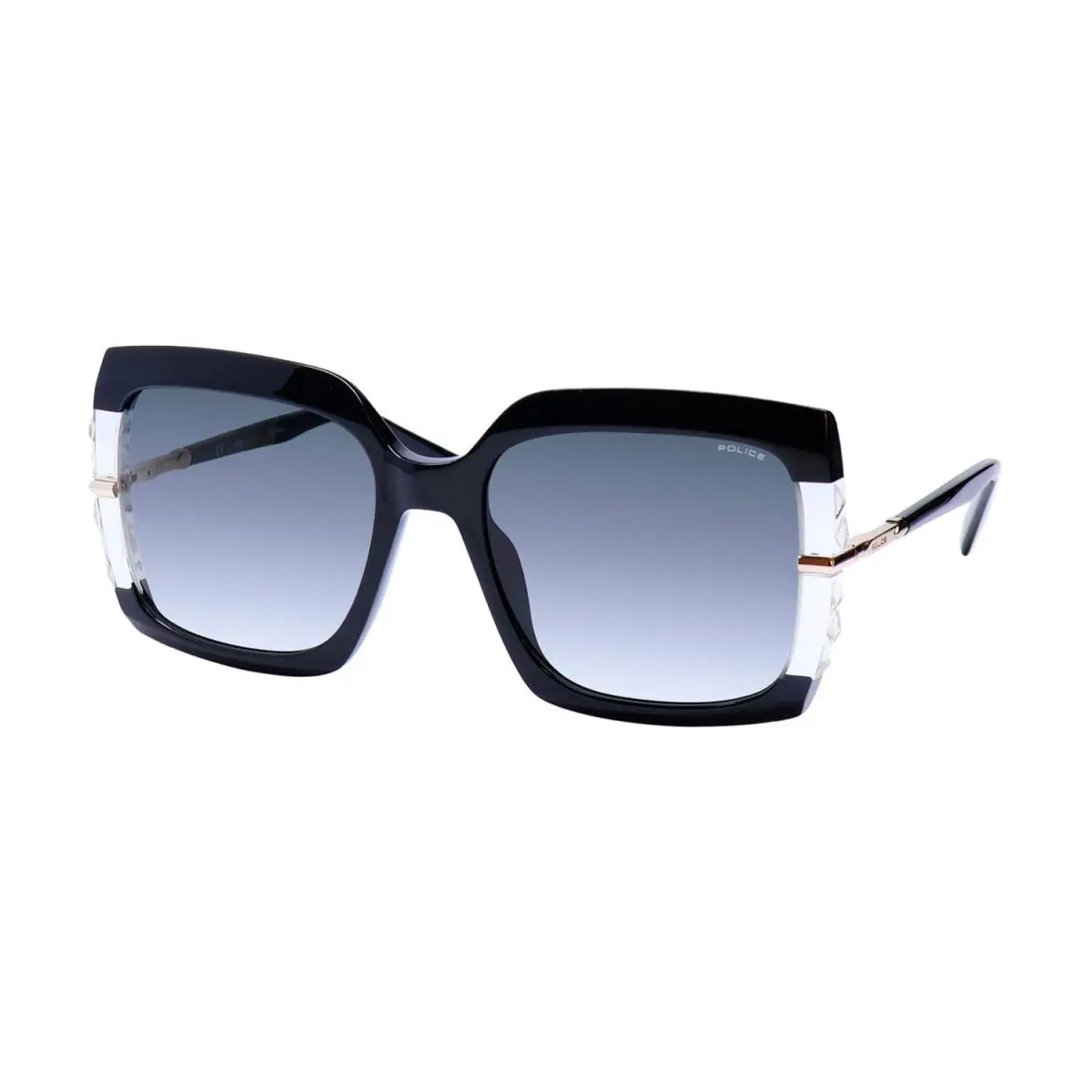 Police SPLG23 Mermaid 3 Sunglasses Plastic Square Black 57-19-140 0700