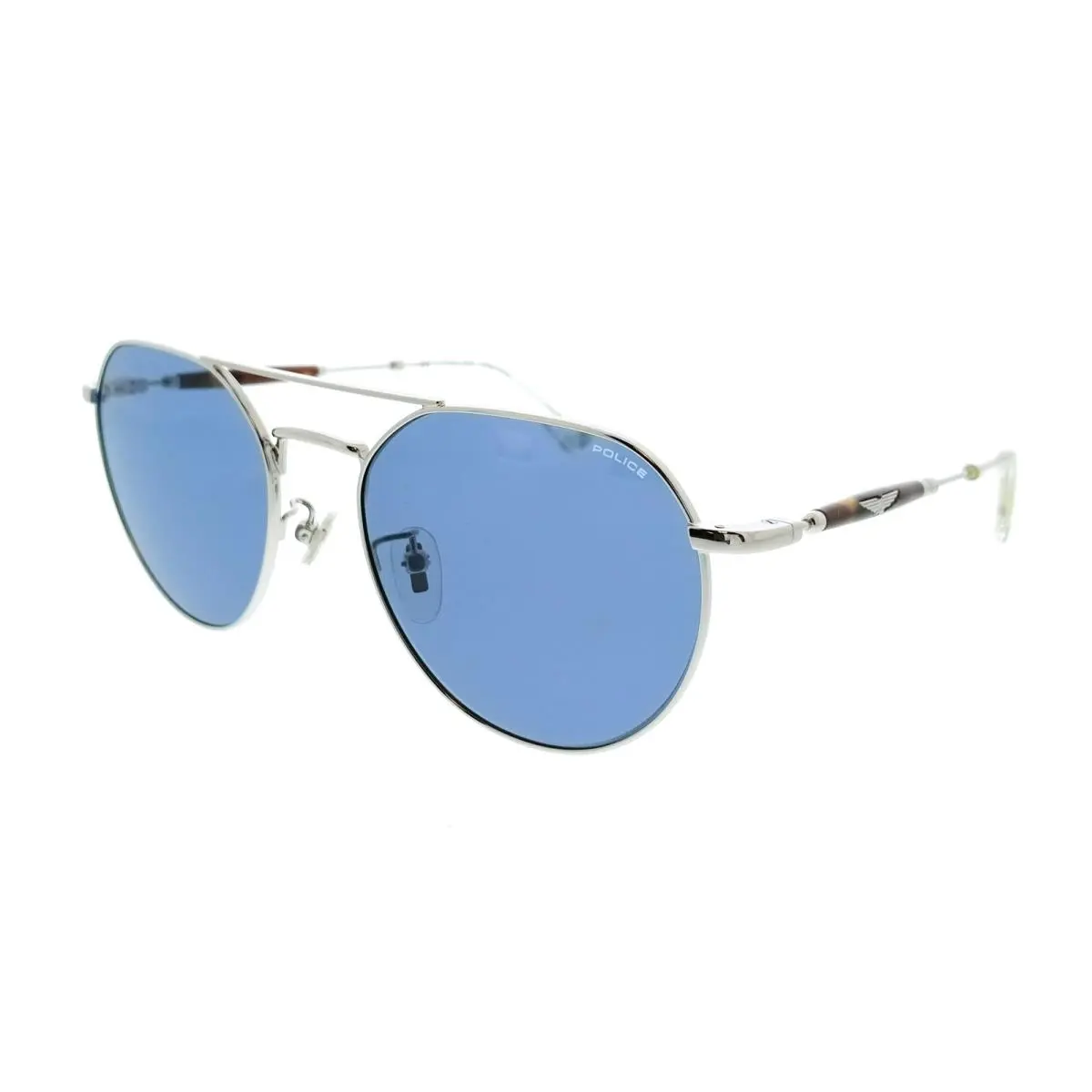 Police PLF14 579 Silver Geometric Unisex Sunglasses