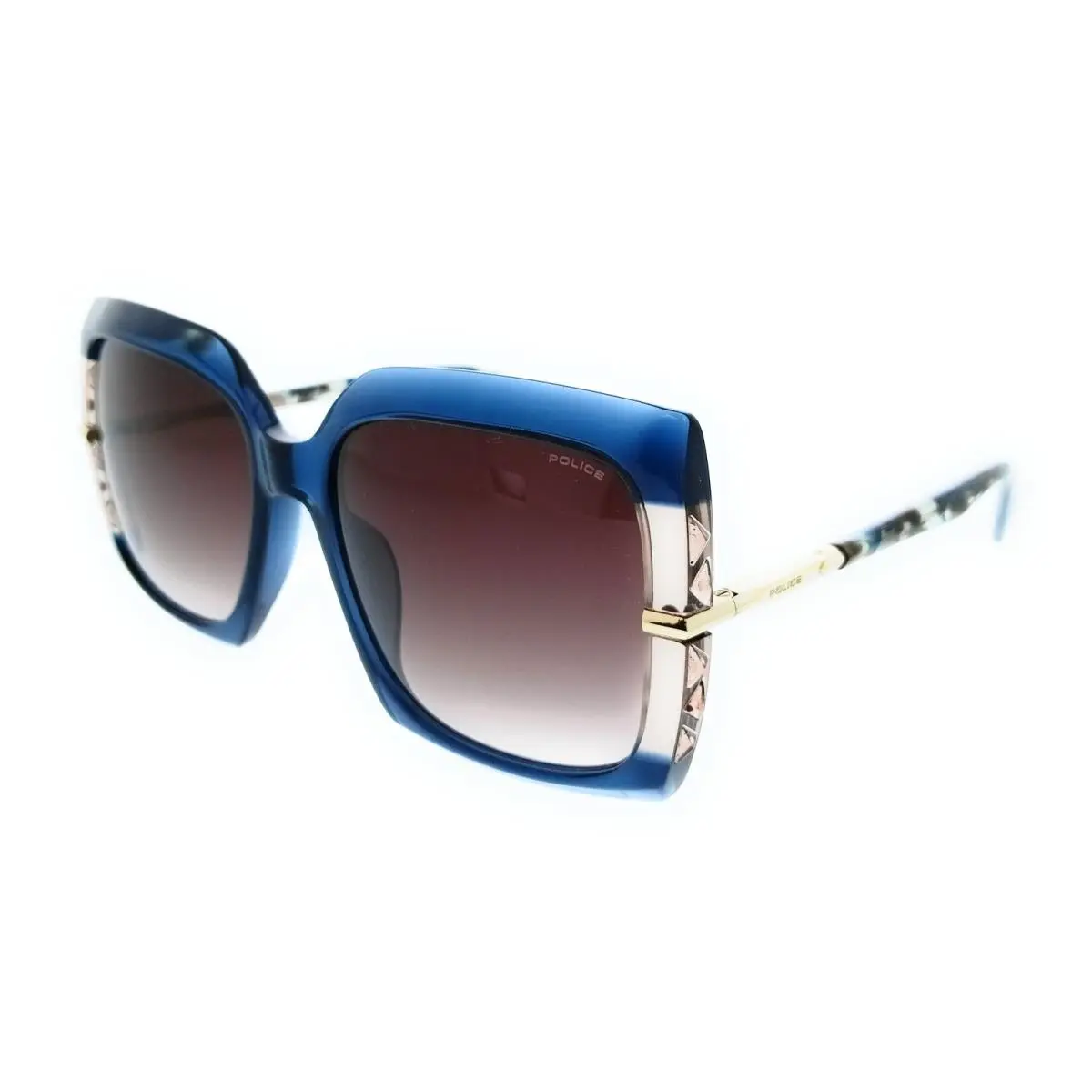 Police PLG23 0AGQ Blue Square Womens Sunglasses