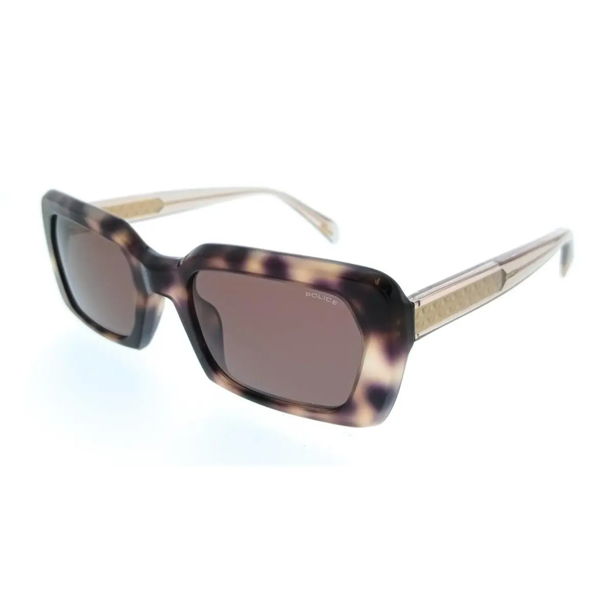 Police PLG21 07UX Brown Square Womens Sunglasses