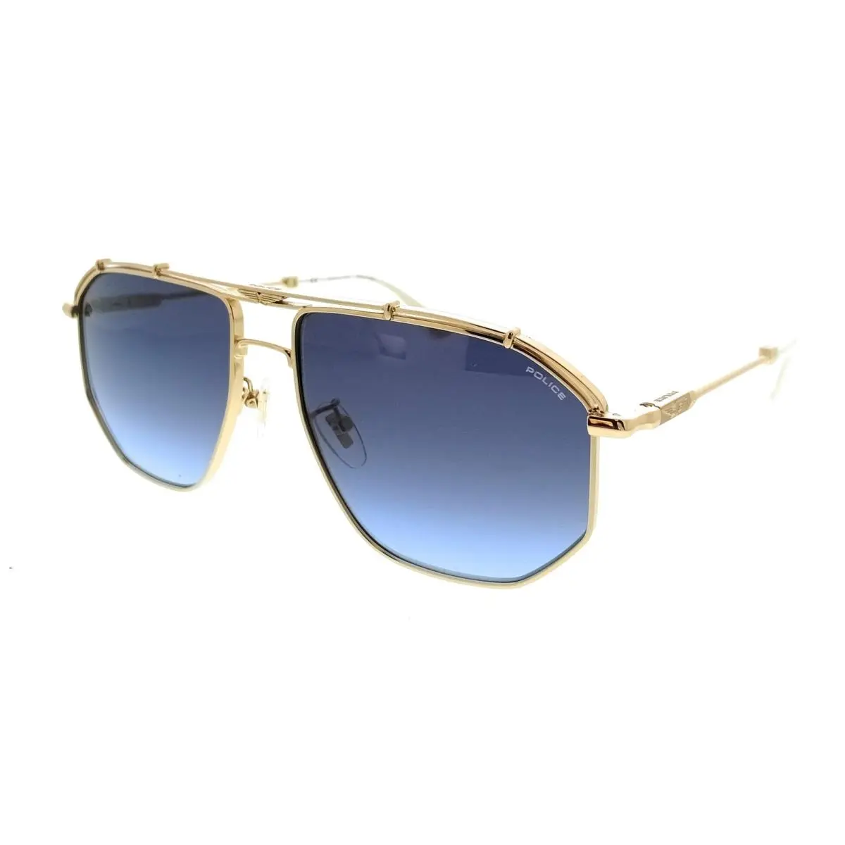 Police PLL17 300 Gold Geometric Mens Sunglasses