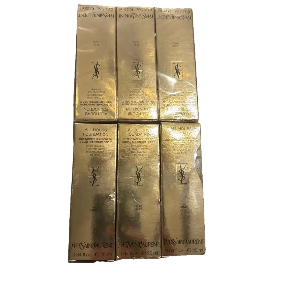 Yves Saint Laurent All Hours Foundation SPF30 B 40 Sand 0.84 Fl Oz Lot Of 6