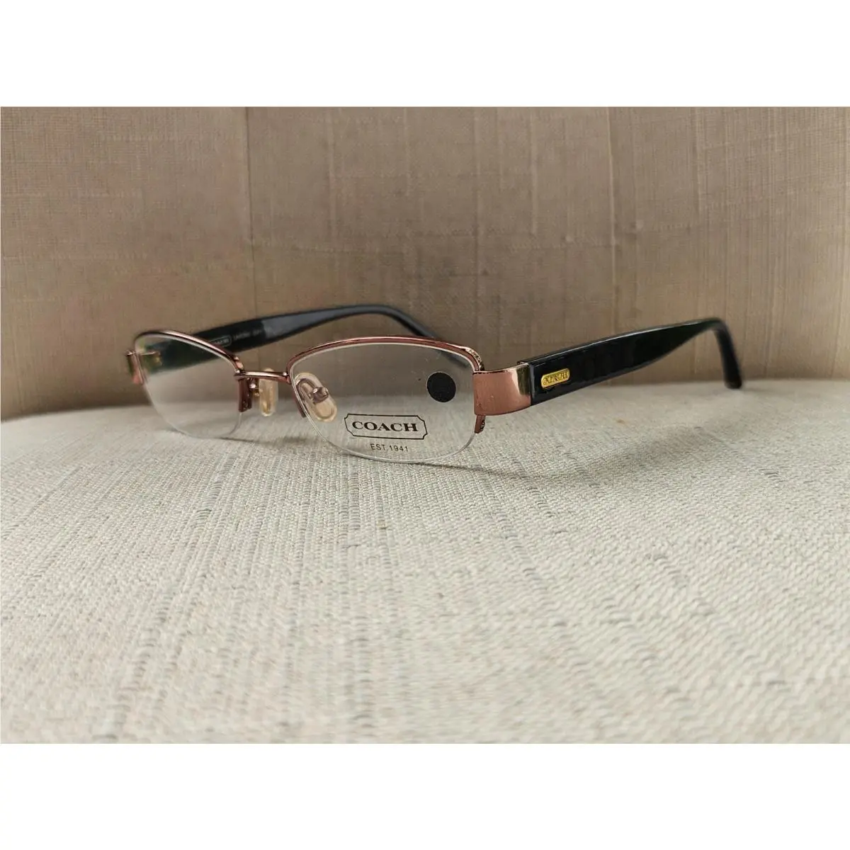 Coach Women Glasses Frame Eyewear Laverne 247 Tan Half Rim Eyeglasses