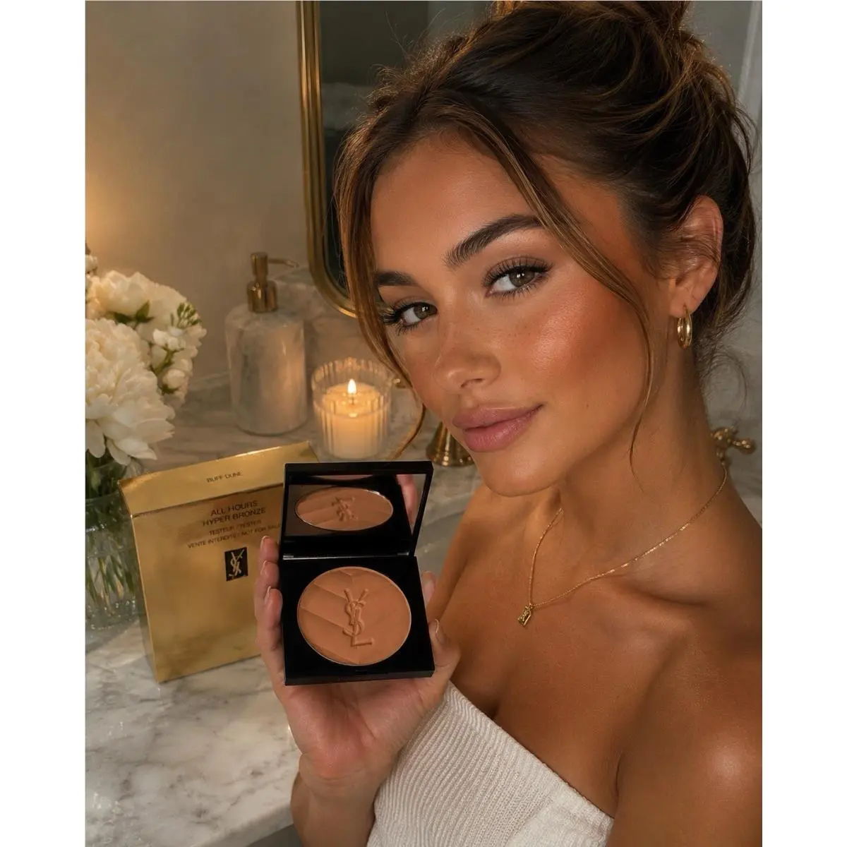 Yves Saint Laurent Ysl All Hours Hyper Bronze Bronzing Powder Shade 02 Buff Dune 0.26 Oz