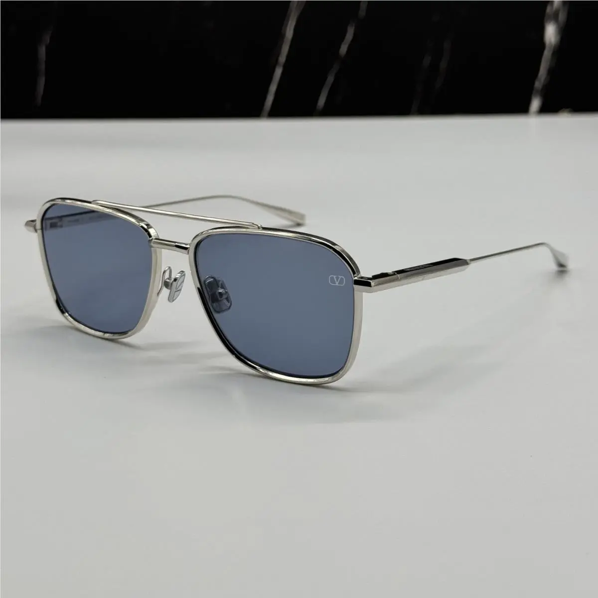 Valentino VLS-168B Silver Blue Unisex Sunglasses