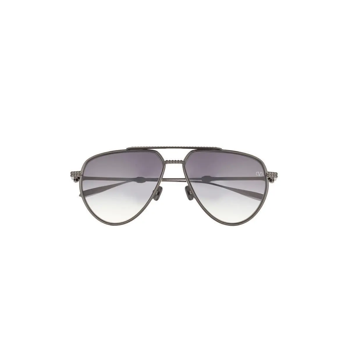 Valentino Men V-stud II 59mm Aviator Sunglasses Black Black Grey