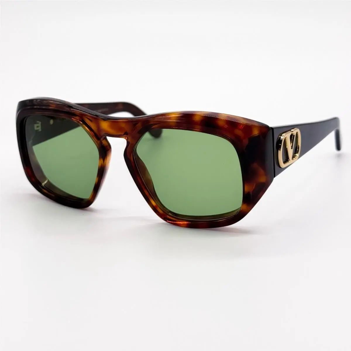 Valentino Sunglasses VLS-179B Havana/green Geometric Women Eyewear