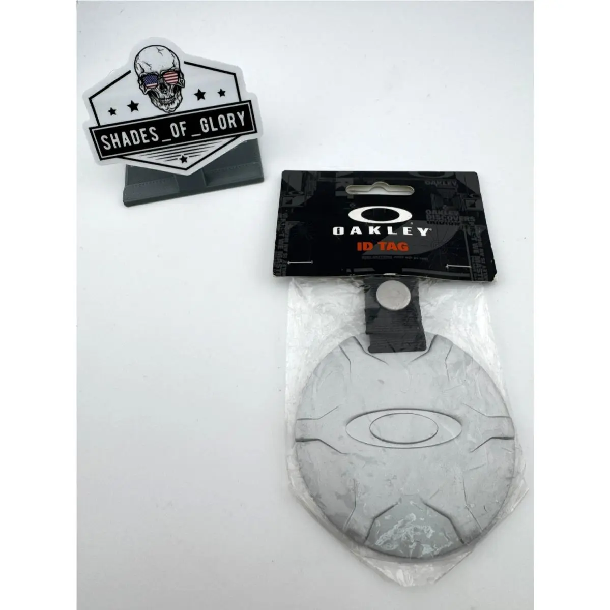 Oakley Ellipse Bag ID Tag Luggage Display Silver Nickel 20K Metal