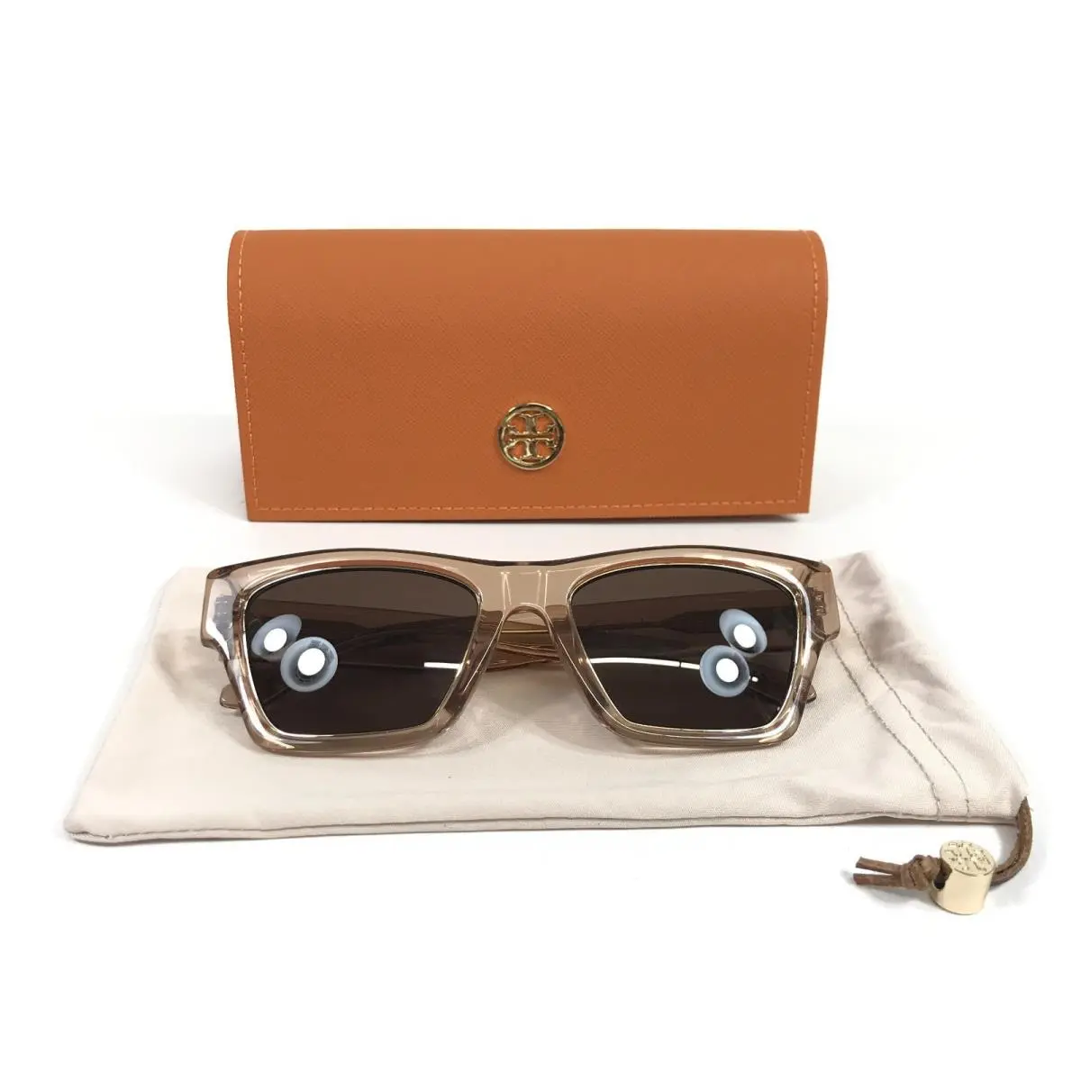 Tory Burch Sunglasses TY7186U 1954/73 Transparent Brown Cat Eye w/ Brown Lenses