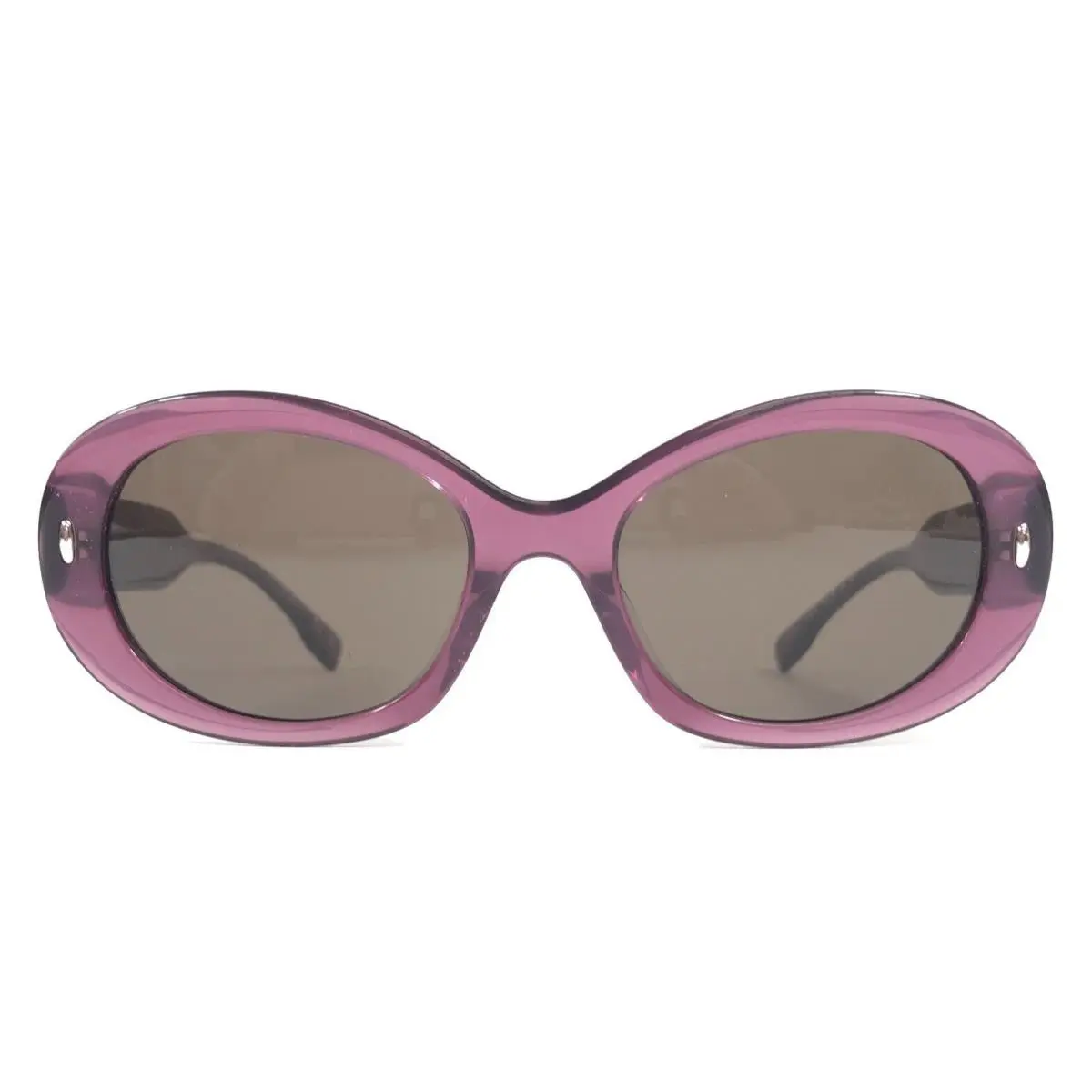 Tory Burch Sunglasses TY7214U 3179/73 Berry Transparent Oval w Dark Brown Lenses